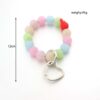 Wholesale Bohemian Transparent Printed Silicone Apple Wrist Keychain