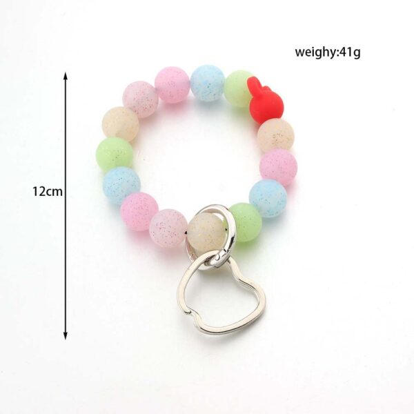 Wholesale Bohemian Transparent Printed Silicone Apple Wrist Keychain