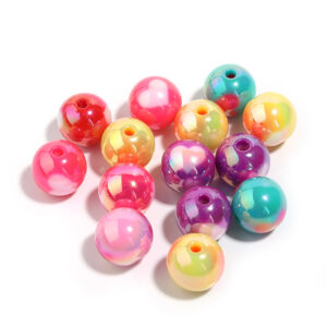Small colored round bead love (10/bag) / Random color mixing, size on the details page