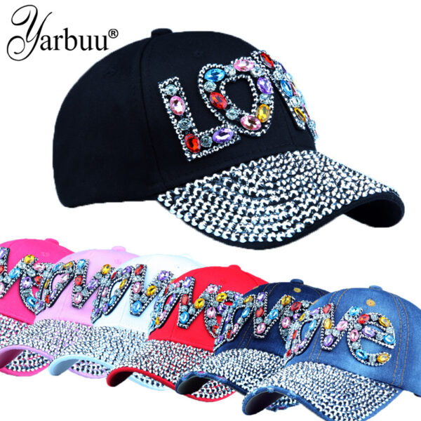 O1CN01BvkIQd1K1DeUcXKS3_3967741103-0-cib Wholesale Acrylic Diamond Letter LOVE Baseball Cap