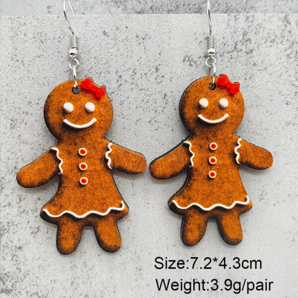 Wholesale Christmas Halloween Earrings Candy Cane Lollipop Wooden Earrings