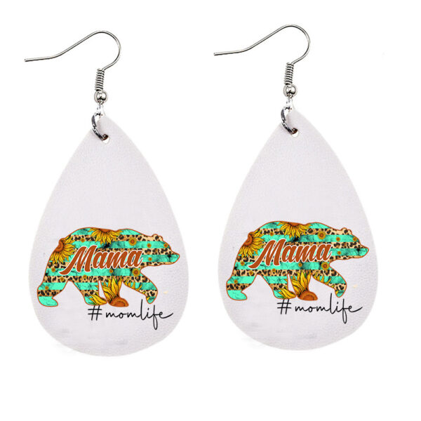 Wholesale Mother's Day Leopard Leather Earrings