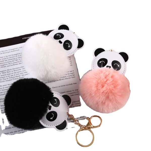 O1CN01BzdUfP1cjnFXBZq0e_2208983773637-0-cib Wholesale Cartoon Panda Fur Ball Alloy Keychain