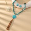 O1CN01C0wwKk1jhgnnPIQfS_2215436944580-0-cib Wholesale Round Turquoise Pendant Alloy Necklaces