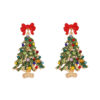 Wholesale Christmas Colored Christmas Tree Alloy Drip Oil Set Colorful Diamond Earrings
