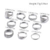 Wholesale New Zinc Alloy Diamond 10 Pieces Ring Set