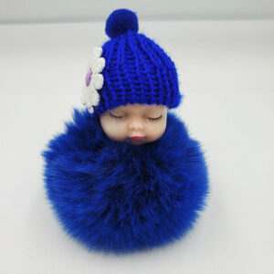 Sapphire Blue / Golden chain Buckle (8cm fur ball)