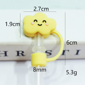 Silicone smiling yellow cloud 8mm / Bagged without straw
