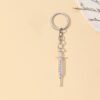 Wholesale Metal Simulation Syringe Thermometer Keychain