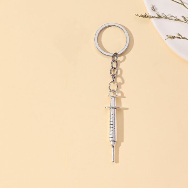 Wholesale Metal Simulation Syringe Thermometer Keychain