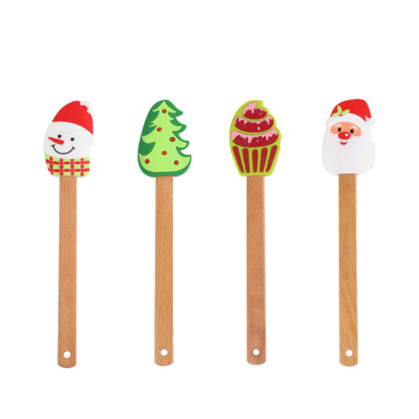 Wholesale Christmas Epoxy Cream Spatula Beech Baking