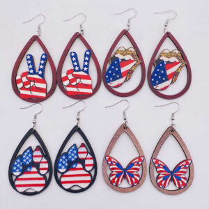 O1CN01CA2uN12CFraev0hYu__2207539588445-0-cib Wholesale Independence Day Butterfly Hollow Wooden Earrings