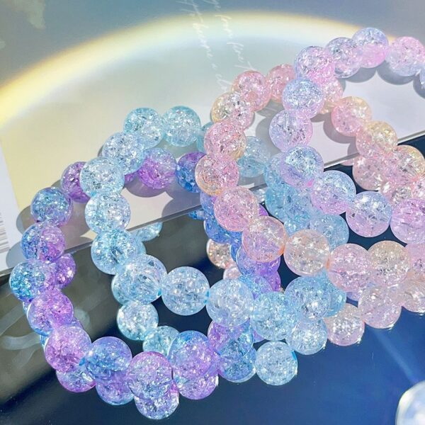 Wholesale Gradient Ice Crack Beads Beading Glass Bracelet
