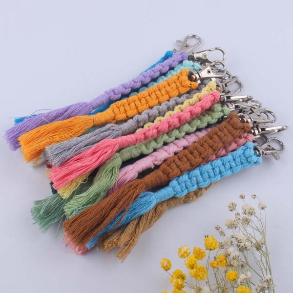 Wholesale Hand Woven Cotton Lanyard Keychain