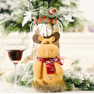 Knitted imitation bark wine bottle cover elk style