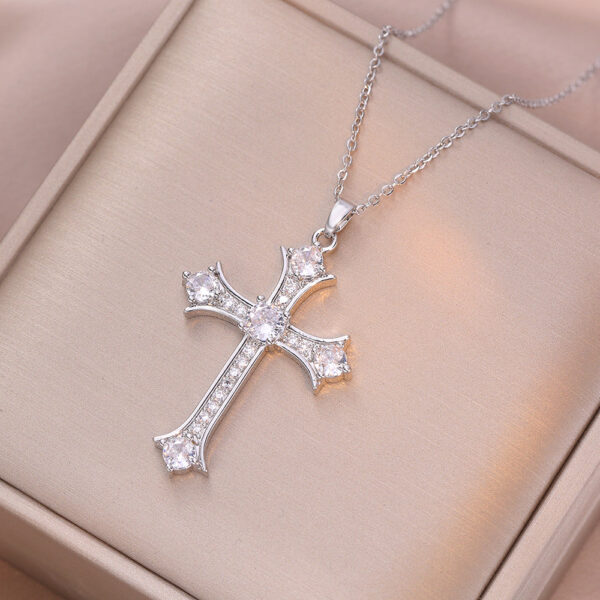 Wholesale Retro Punk Cross Zirconia Necklace