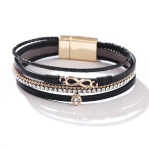 Bohemian black diamond magnetic bracelet