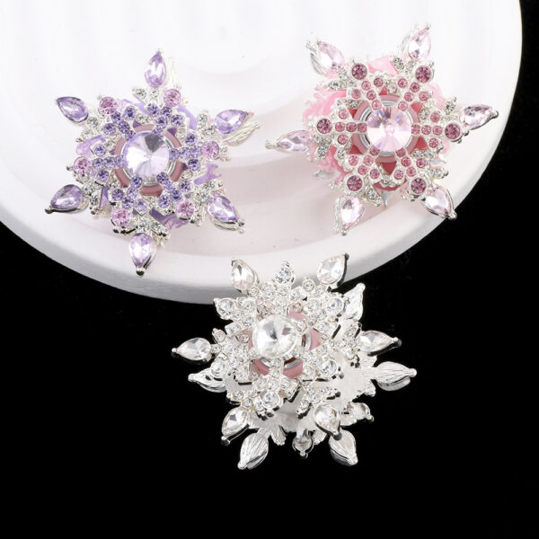 Wholesale Double-sided Snowflake Transfer Alloy Clay Drill Ball Straight Hole Beads DIY Accessories