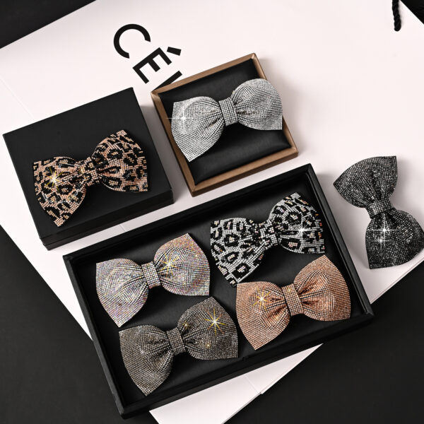 Wholesale Full Diamond Bow Spring Clip Hairpin