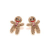 Wholesale Cute Full Diamond Christmas Gingerbread Man Earrings