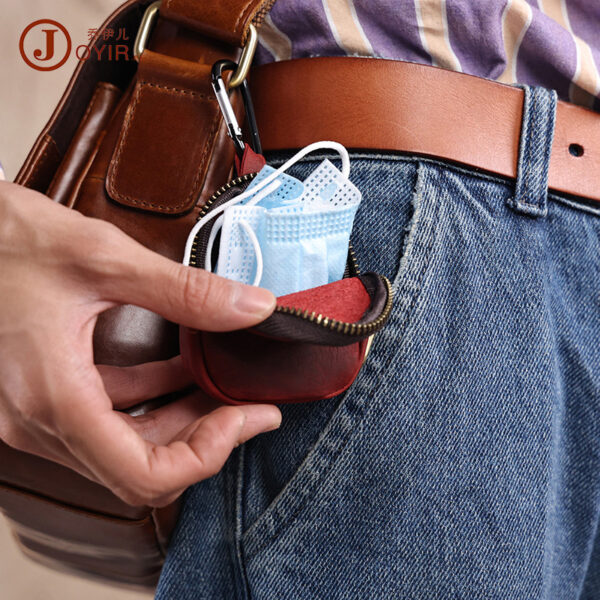 Wholesale Genuine Leather Zipper Pendant Coin Holder Coin Purse