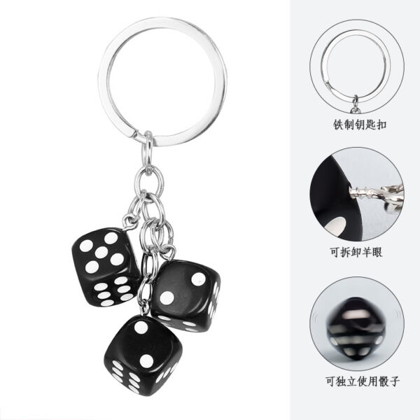 Wholesale Resin Dice Shape Keychain