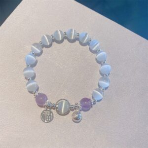 Amethyst Cat's Eye Bell Fu Brand Bracelet