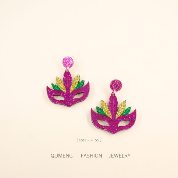 Wholesale Earrings Halloween Acrylic Mask Masquerade