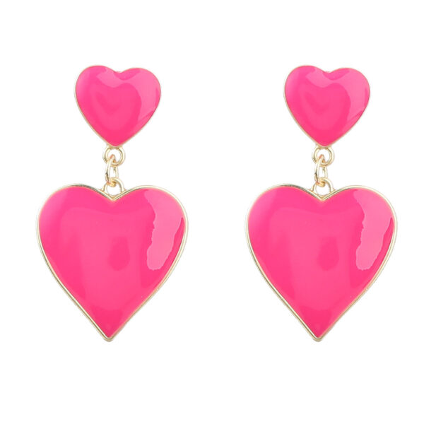 Wholesale Multi-layered Love-shaped Alloy Oil Dripping Earrings