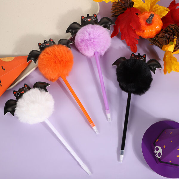 Wholesale Halloween Cartoon Bat Fur Ball Pens