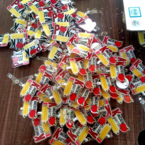 Wholesale Acrylic Teacher Badge Retractable Keychain ID Card Cover Easy Pull Buckle