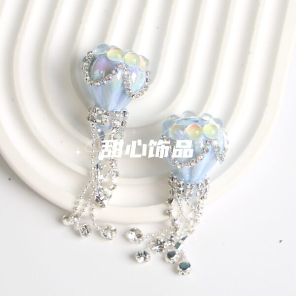 Wholesale Cat Eye Love Crown Beads Full of Diamond Hot Air Balloon Tassels Acrylic Beads