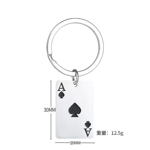 Wholesale Stainless Steel Playing Card Ace of Spades Ace of Hearts Keychain