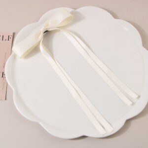 Polyester cotton ribbon beige 8G duckbill clip
