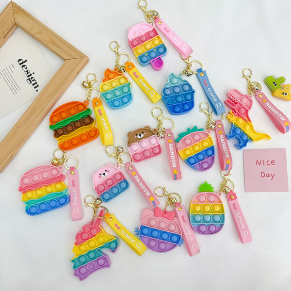 Wholesale Strawberry Pineapple Silicone Keychains