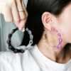 Wholesale Color Contrast Painted Slub Acrylic Earrings
