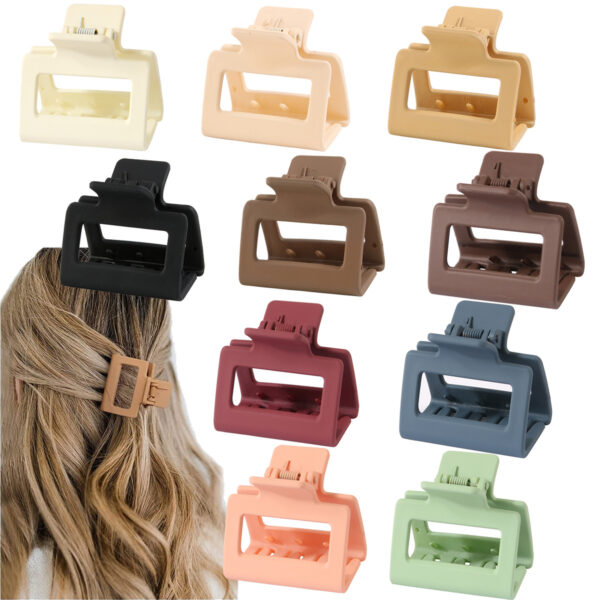 Wholesale 5CM Square Frosted Resin Hair Clips