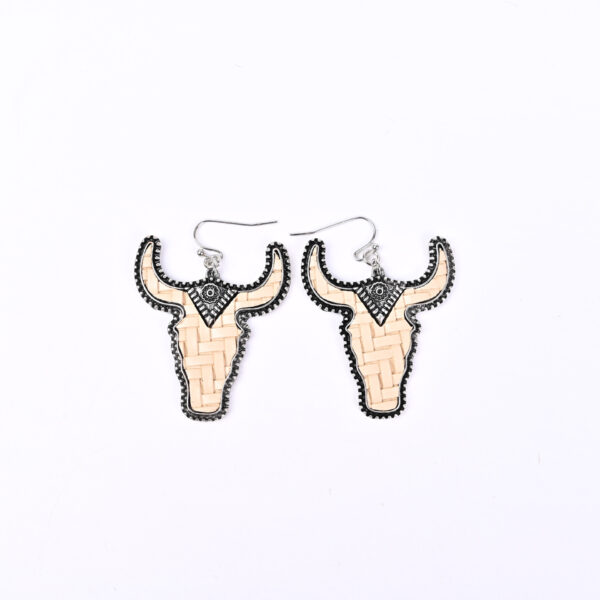 Wholesale Cowhead Western Denim Alloy Earrings