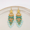 Wholesale Rice Beads Colorful Water Drop Tassel Hollow Out Earrings