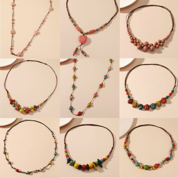 Wholesale Ceramic Gravel Colored Necklaces