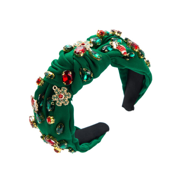 O1CN01COuT9s2LDsSsmdstJ_2206398079659-0-cib Wholesale Christmas Middle Knot Christmas Tree Snowflake Accessories Rhinestone Head Hoop