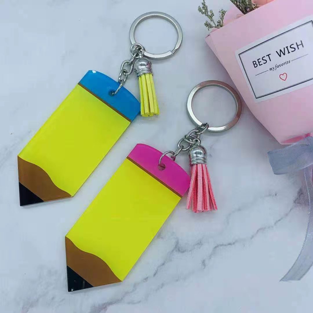Wholesale Acrylic Pencil Teacher's Day Gift Keychain