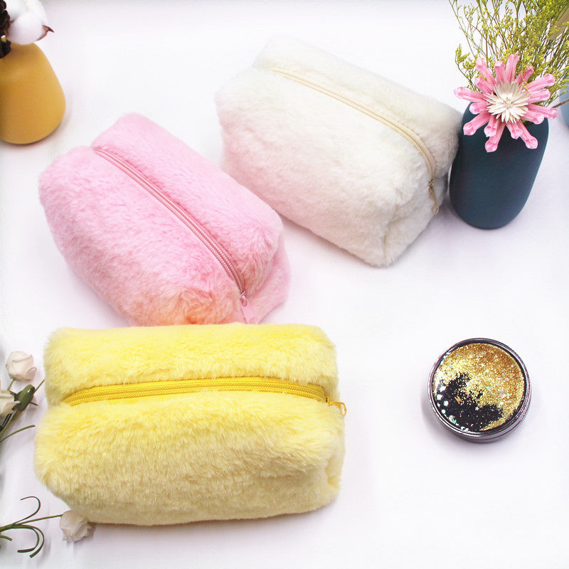 Wholesale Solid Colored Candy Colored rtable Plush Storage Bags