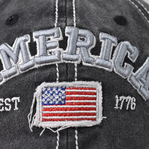 Wholesale Cotton Independence Day Flag Embroidered Baseball Cap