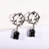 Wholesale Halloween Dark Style Thorn Vine Red Rose Flower Earrings