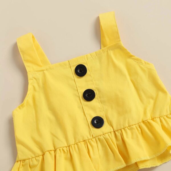Wholesale Cotton Children's Camisole Flower Flared Pants Suit