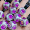 Wholesale of Six Sided Cat's Eye Stone Acrylic Inlaid Diamond Beads