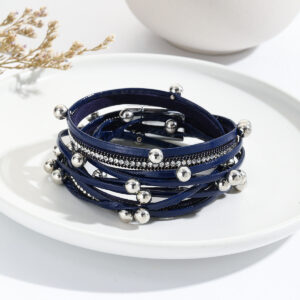 O1CN01CW6jf31Gy46u8FPQf__2210898160690-0-cib Wholesale Double Circle Beading Multilayer Leather Bracelet