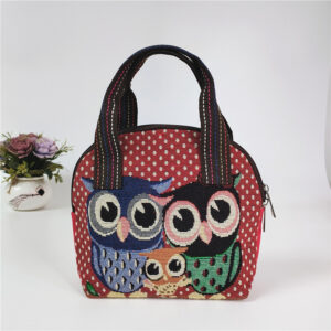 Red bottom three owl shell bag