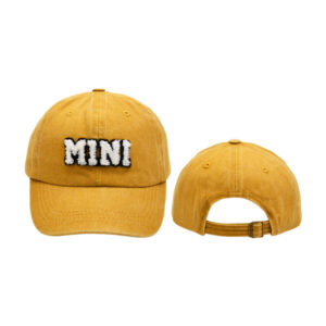 Yellow mini-washed children's baseball cap / free size (Japanese buckle adjustable)